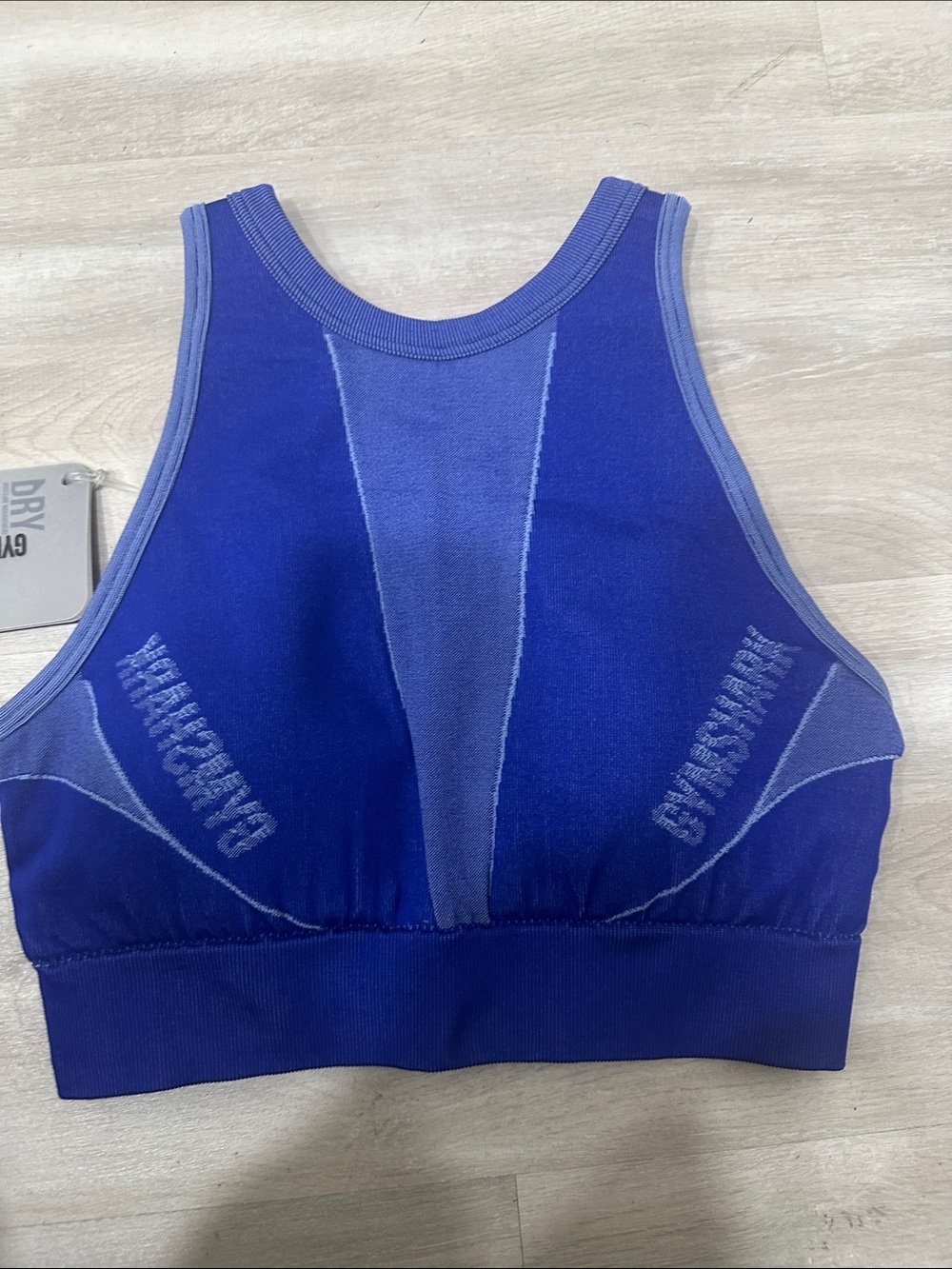 Gymshark Seamless High-Neck Sports Bra in Royal Blue